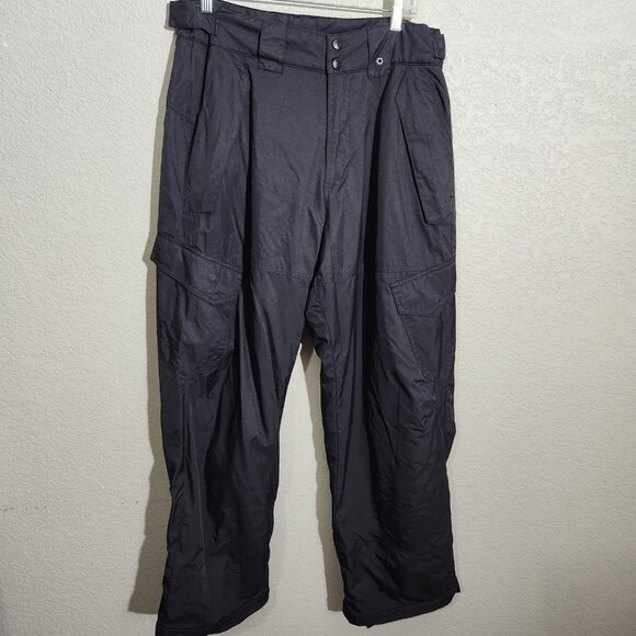 Polar Edge Snow Pants Mens Medium Black Insulated Ski Snowboard Gaiters Cargo - Picture 1 of 12